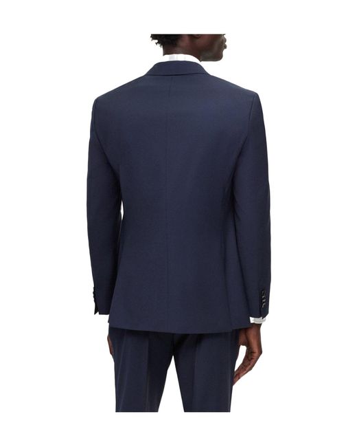Boss Blue Single-Breasted Blazer for men