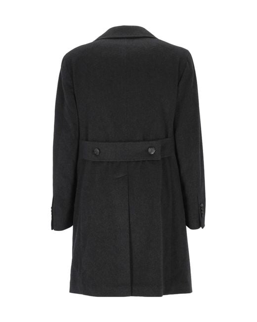 Tagliatore Black Long-Sleeved Coat for men
