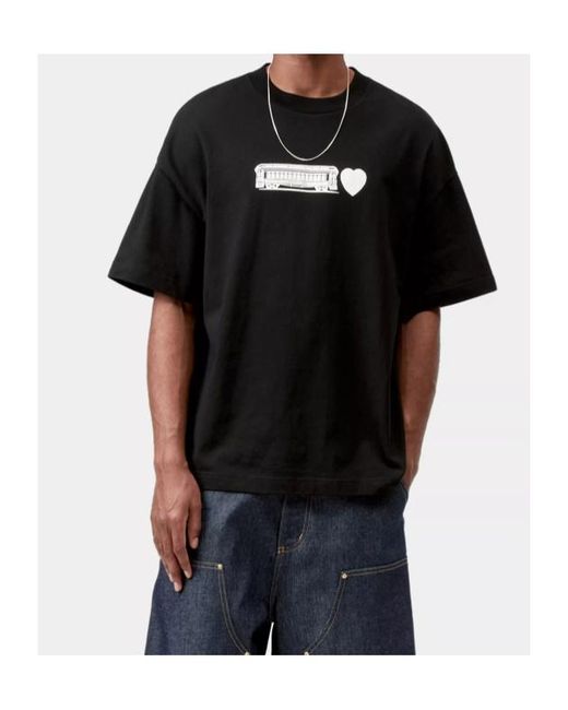 Carhartt Black S/S Deconstructed Label T-Shirt for men