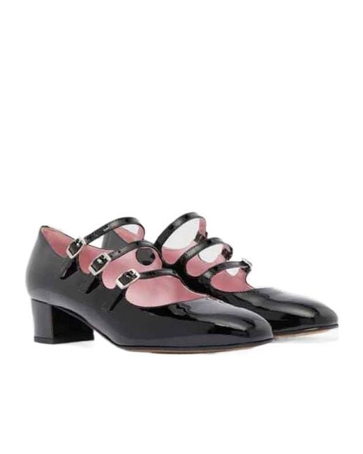 CAREL PARIS Black Round Head Mary Jane Shoes