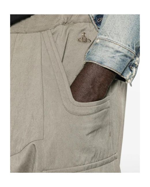 Vivienne Westwood Gray Wide-Leg Cargo Pants for men