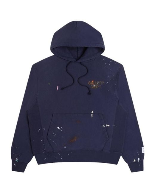 GALLERY DEPT. Blue Logo-Detail Painted Hoodie for men