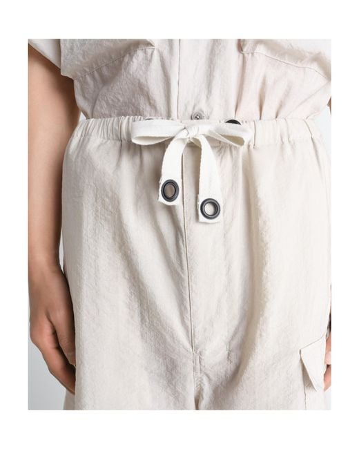 Lemaire White Cargo Easy Shorts for men