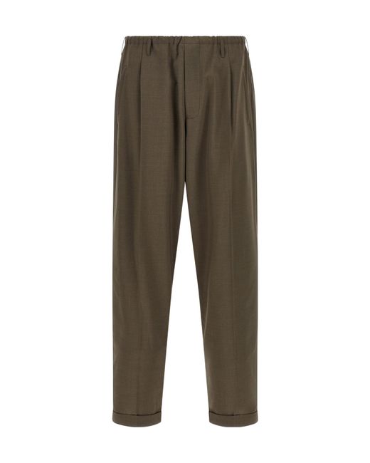 Magliano Green Elastic Waist Casual Pants for men