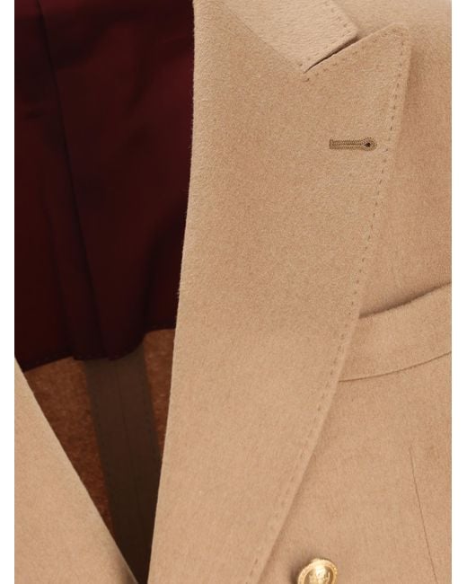 Brunello Cucinelli Natural Double-Breasted Blazer for men