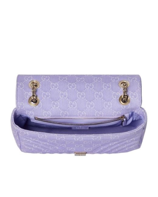 Gucci Purple Gg Marmont Medium Shoulder Bag