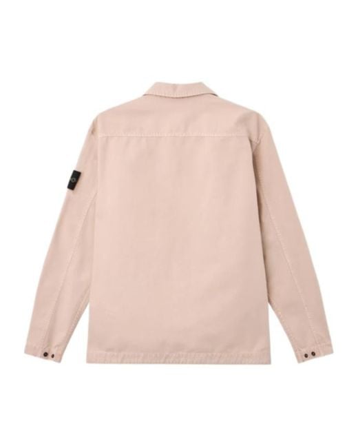 Stone Island Pink Comfort-Fit Overshirt With Chest Pocket for men