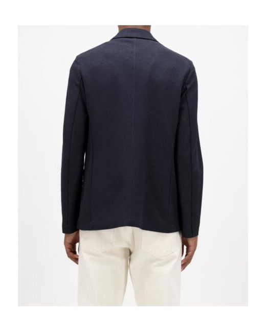 Harris Wharf London Blue Textured Two-Button Blazer for men