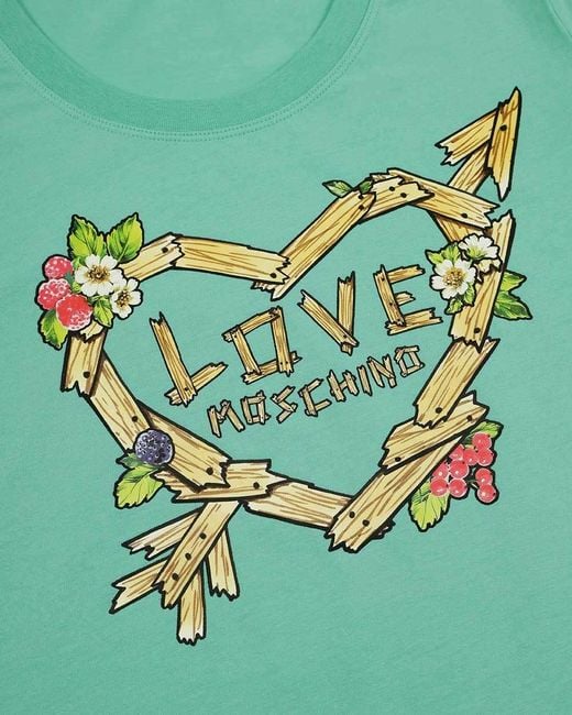 Moschino Green Love Printed T-Shirt