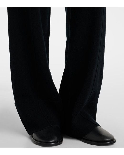 Jardin Des Orangers Blue Wool And Cashmere Wide-Leg Pants
