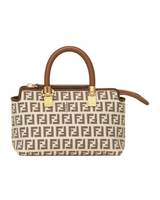 Fendi Metallic By The Way Ff Monogram Mini Tote Bag