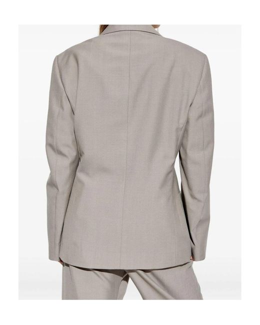 Lemaire Gray Double-Breasted Tailored Jacket