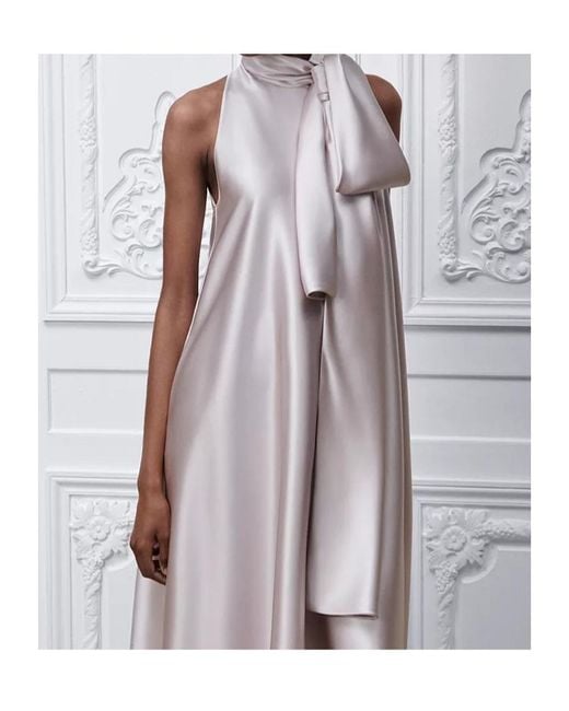 Dior White A-Line Dress With Bow Collar