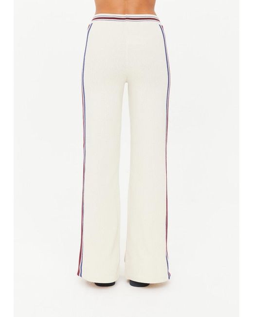 The Upside White Adesa Kansas Striped Knit Trousers