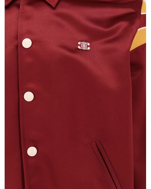 Céline Red Triomphe Teddy Jacket for men