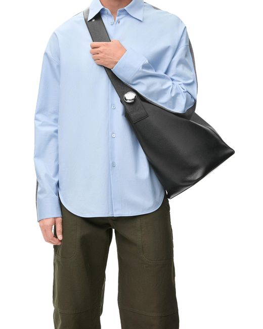 Loewe Black Large Pebble Bucket for men
