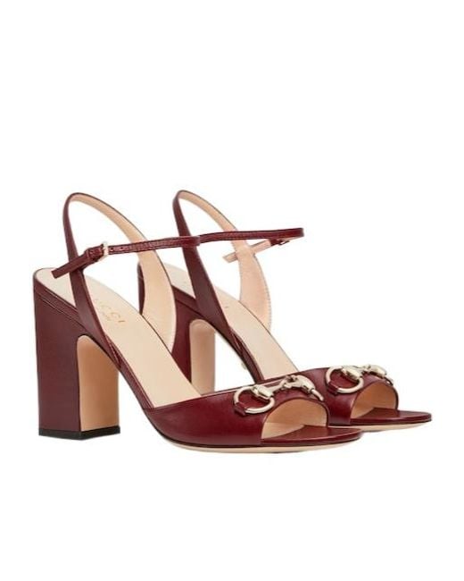 Gucci Red Horsebit Sandal, Size 34 It
