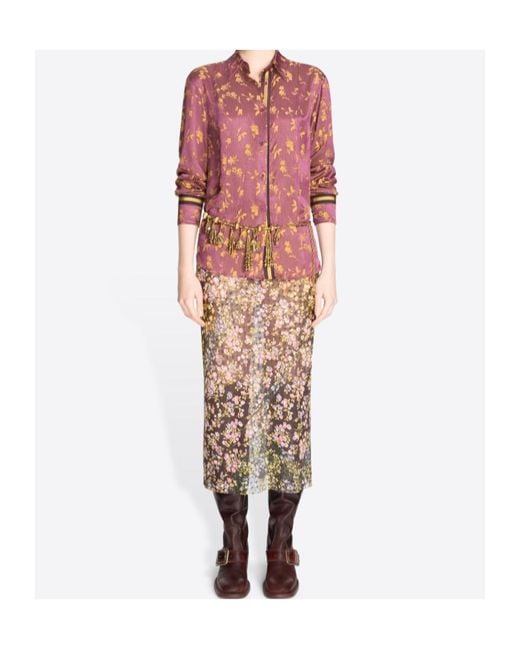 Dries Van Noten Natural Jacquard Midi Skirt