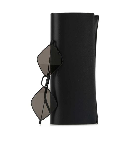 Saint Laurent White Eyewear Irregular Frame Sunglasses