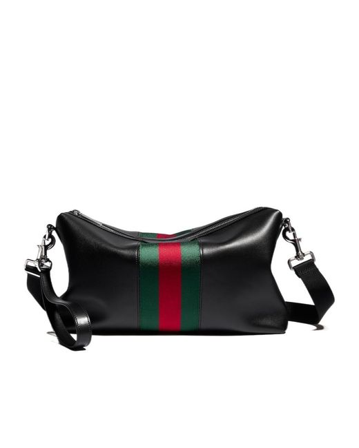 Gucci Black Mega Web Trademark Medium Crossbody Bag for men
