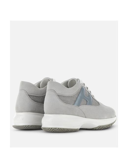 Hogan Gray Interactive Lace-Up Sneaker