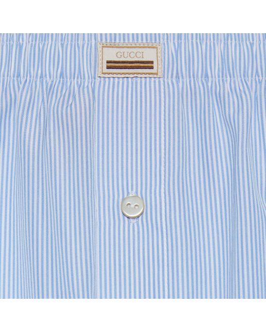 Gucci Blue Logo-Patch Boxers for men