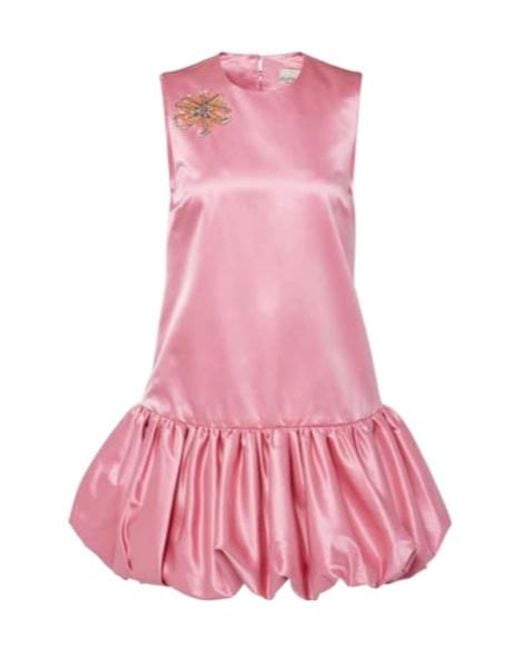 ALÉMAIS Pink Neptuna Embellished Satin Minidress