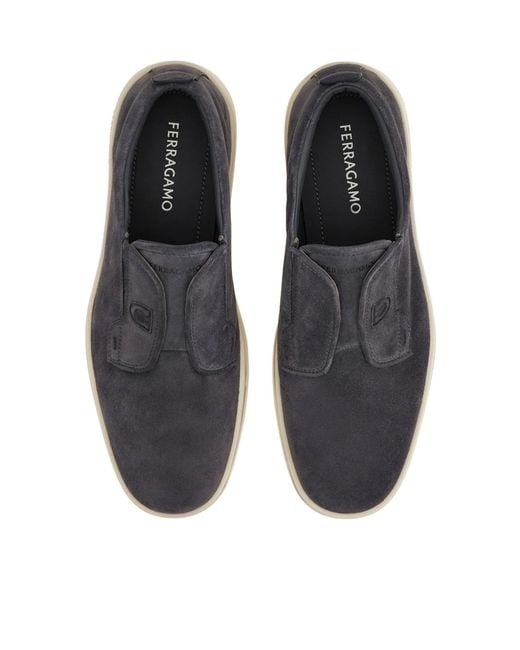 Ferragamo Blue Derby Slip-On for men