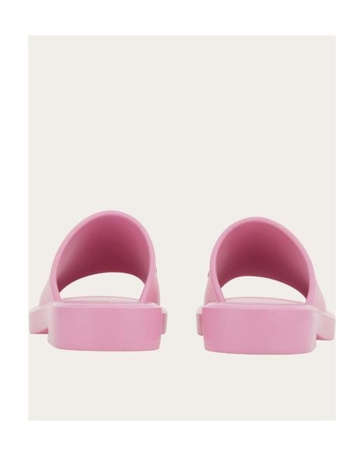 Ferragamo Pink Knurled Slippers