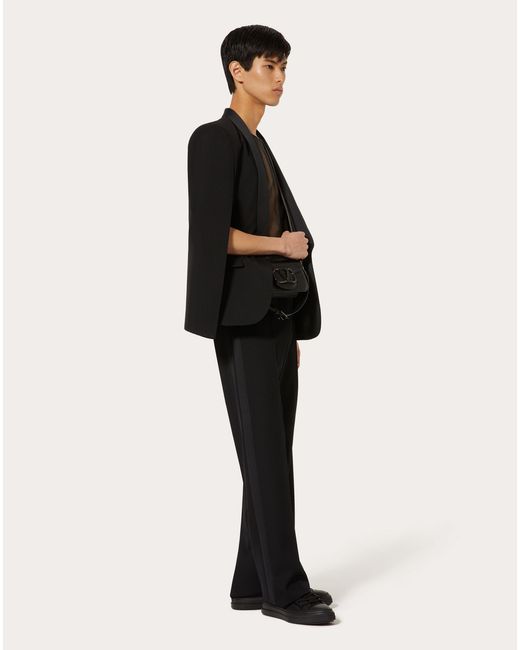 Valentino Black High Waist Straight Leg Trousers for men