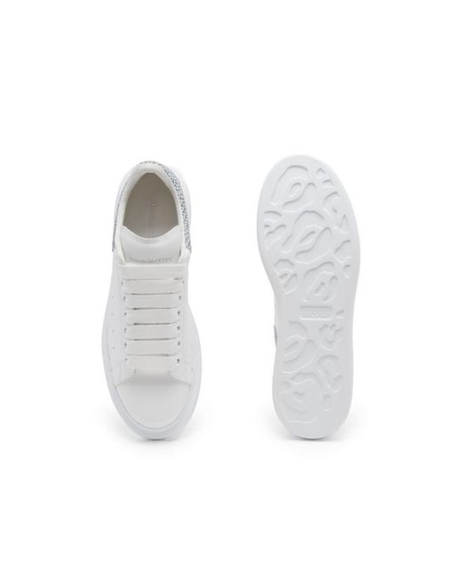 McQueen White Oversized Lizard-Effect Sneakers