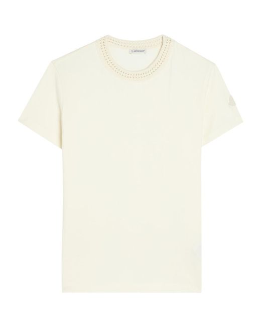 Moncler White Cotton Crew Neck T-Shirt