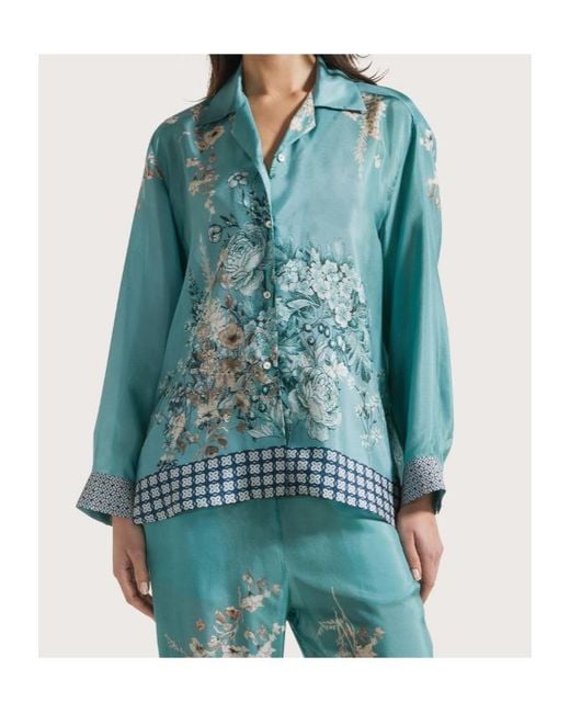 Seventy Blue Printed Floral Shirt