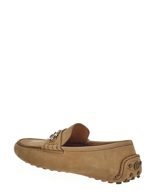 Ferragamo Brown Ferragamo Grazioso Logo Plaque Loafers for men
