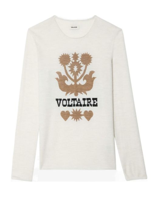 Zadig & Voltaire White Long Sleeve Sweater