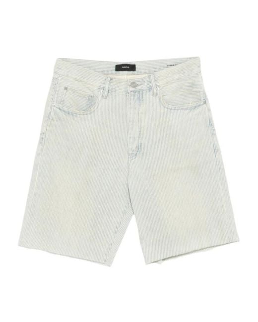 Purple Brand White Bead Splatter Destroy Shorts for men