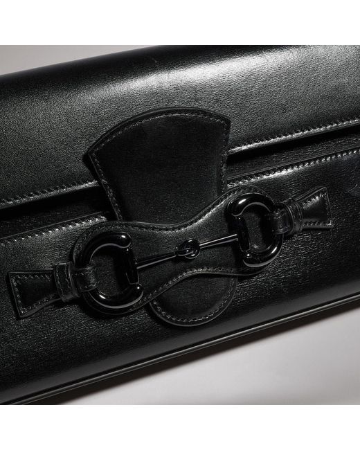 Gucci Black Horsebit Ristretto Medium Shoulder Bag