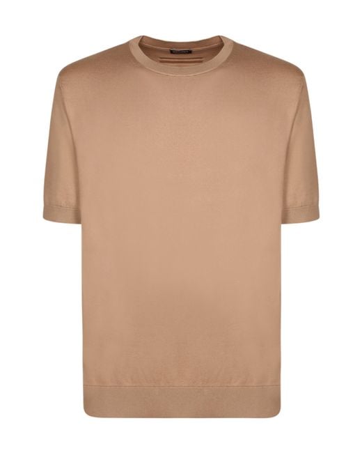 Zegna Natural Fine Knit Short-Sleeve T-Shirt for men