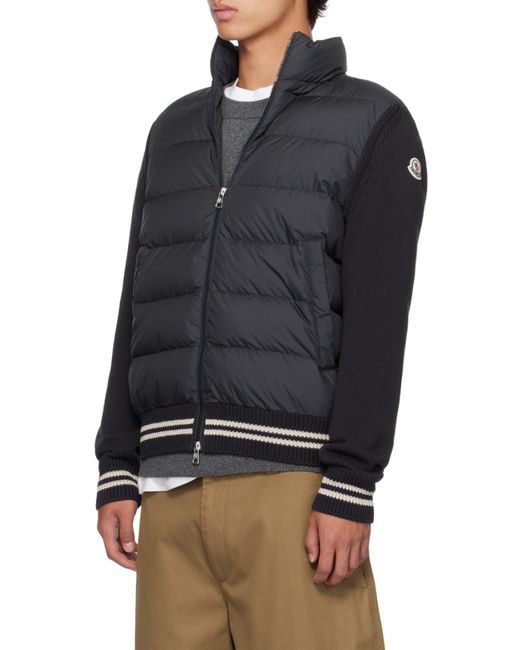 Moncler Blue Logo Patch Padded Cardigan for men