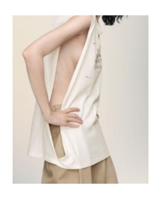 Maison Margiela White Crewneck Sleeveless Top