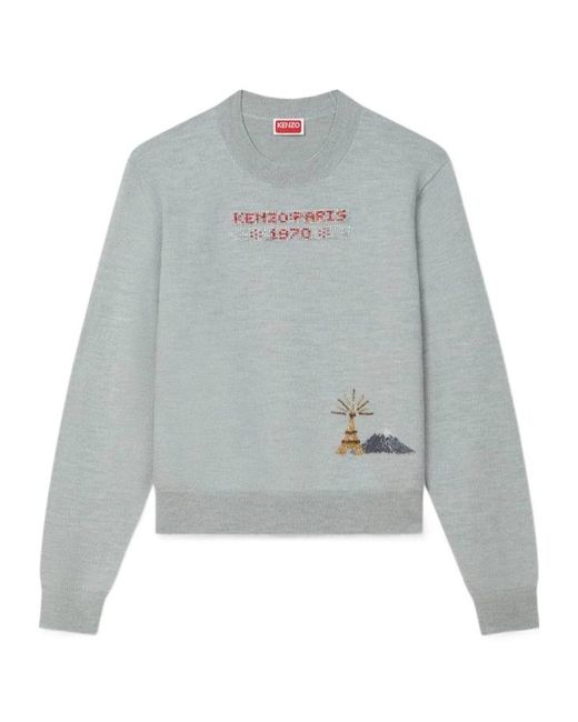 KENZO Gray Beaded Trimps Jumper