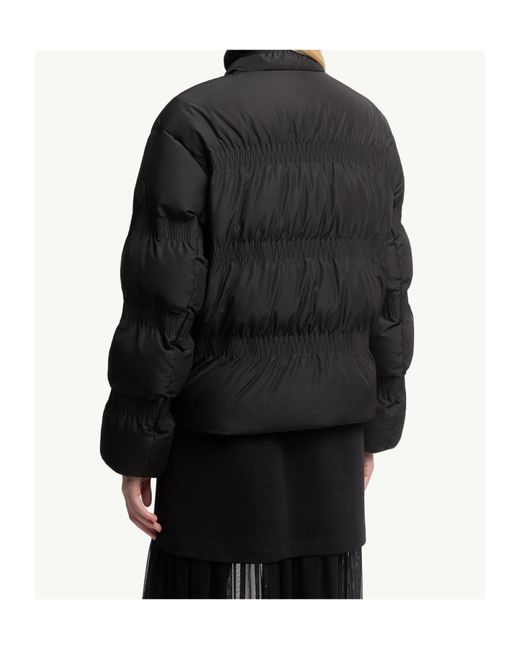 Moncler Black Ravignan Gather-Quilted Short Down Jacket