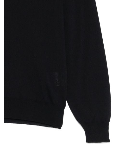 Lardini Black Turtleneck Wool Sweater for men