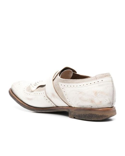 Church's White Buckle Casual Shoes for men