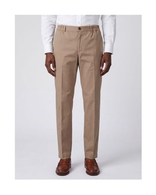 Incotex Brown Elasticated Trousers for men