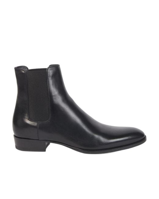 Saint Laurent Black Wyatt Chelsea Boots for men