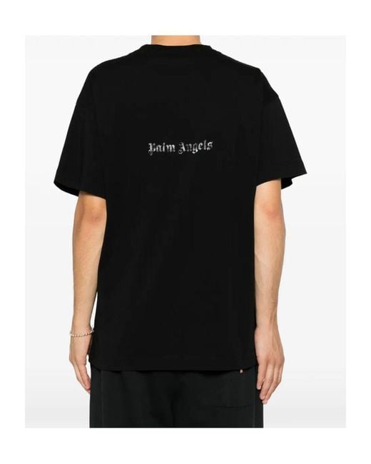 Palm Angels Black Short-Sleeved T-Shirt for men