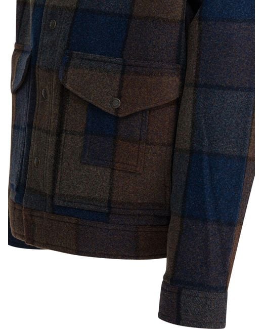 Filson Blue Checked Wool-Blend Jacket for men