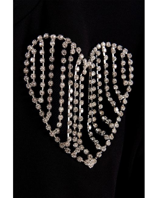 Area Black Crystal-Embellished Cut-Out Sweatshirt