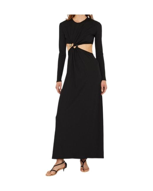 Christopher Esber S-Buckle Crew Neck Long Sleeve Midi Dress in Black | Lyst